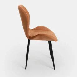 Casa Viva Silla de comedor de terciopelo naranja Lydia 54x50x86cm Clau&Chloe Clearance