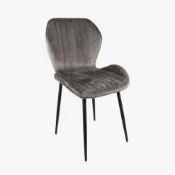 Casa Viva Silla de comedor de terciopelo gris Lydia 54x50x86cm Clau&Chloe