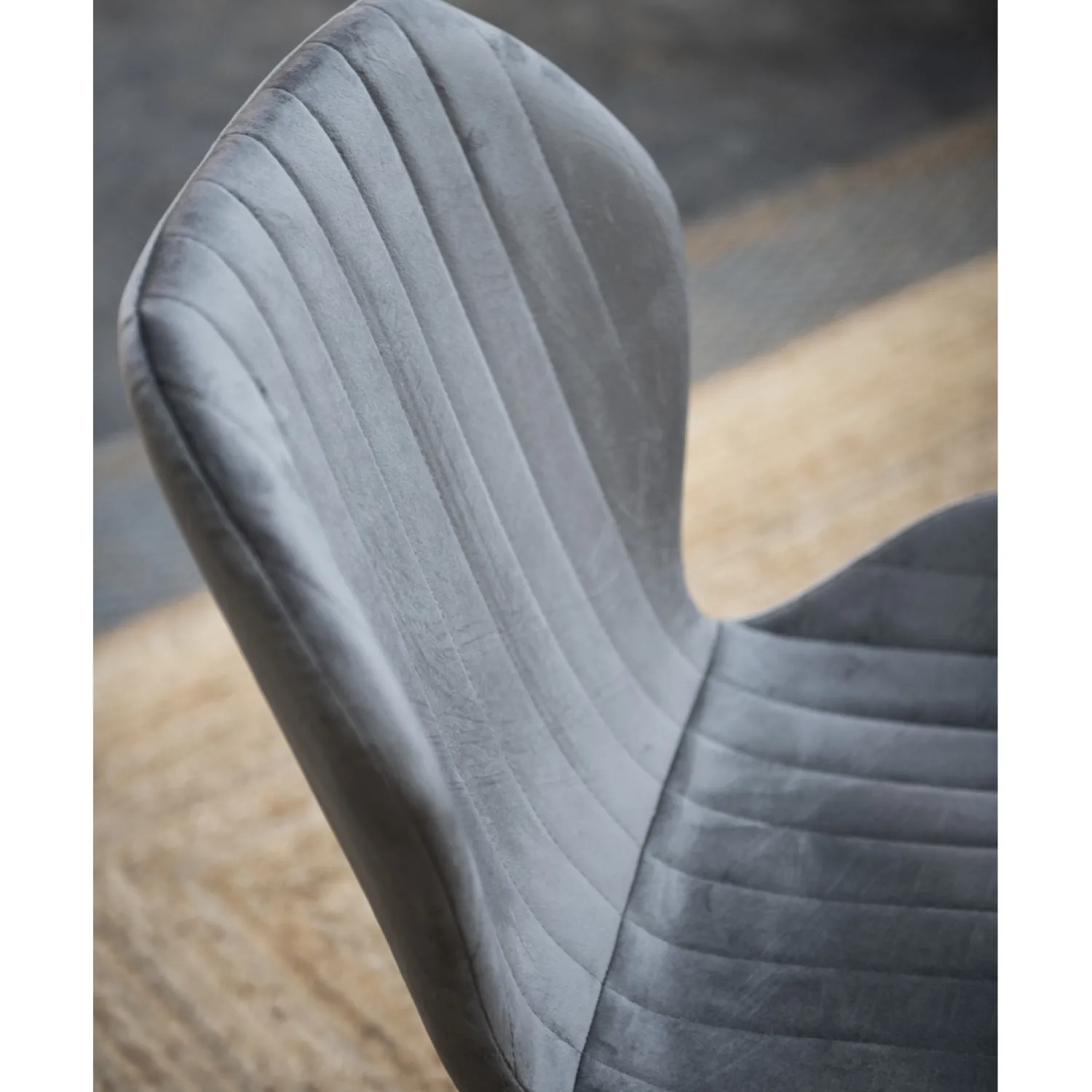 Casa Viva Silla de comedor de terciopelo gris Lydia 54x50x86cm Clau&Chloe