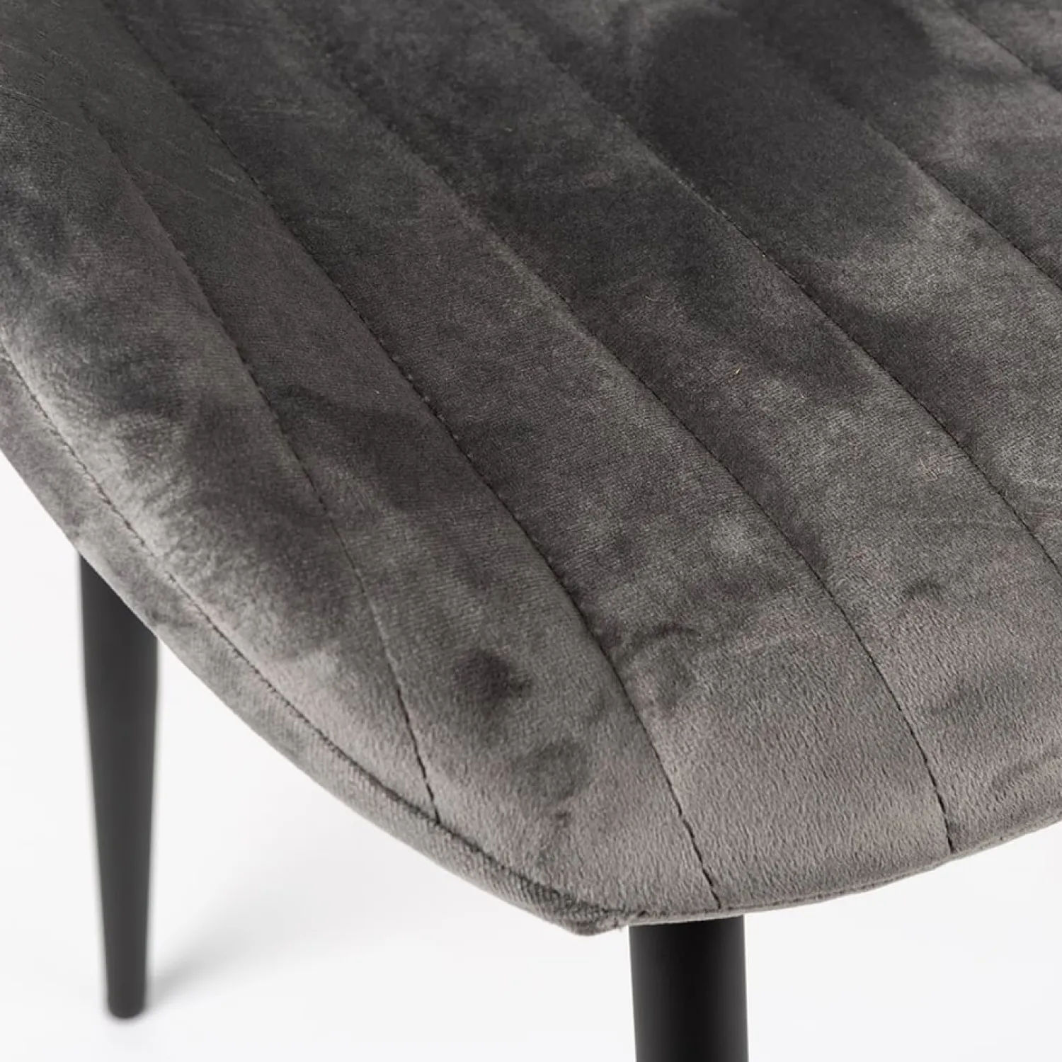 Casa Viva Silla de comedor de terciopelo gris Lydia 54x50x86cm Clau&Chloe