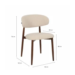 Casa Viva Silla de comedor efecto madera beige Martina 54x52x76cm Clau&Chloe Hot