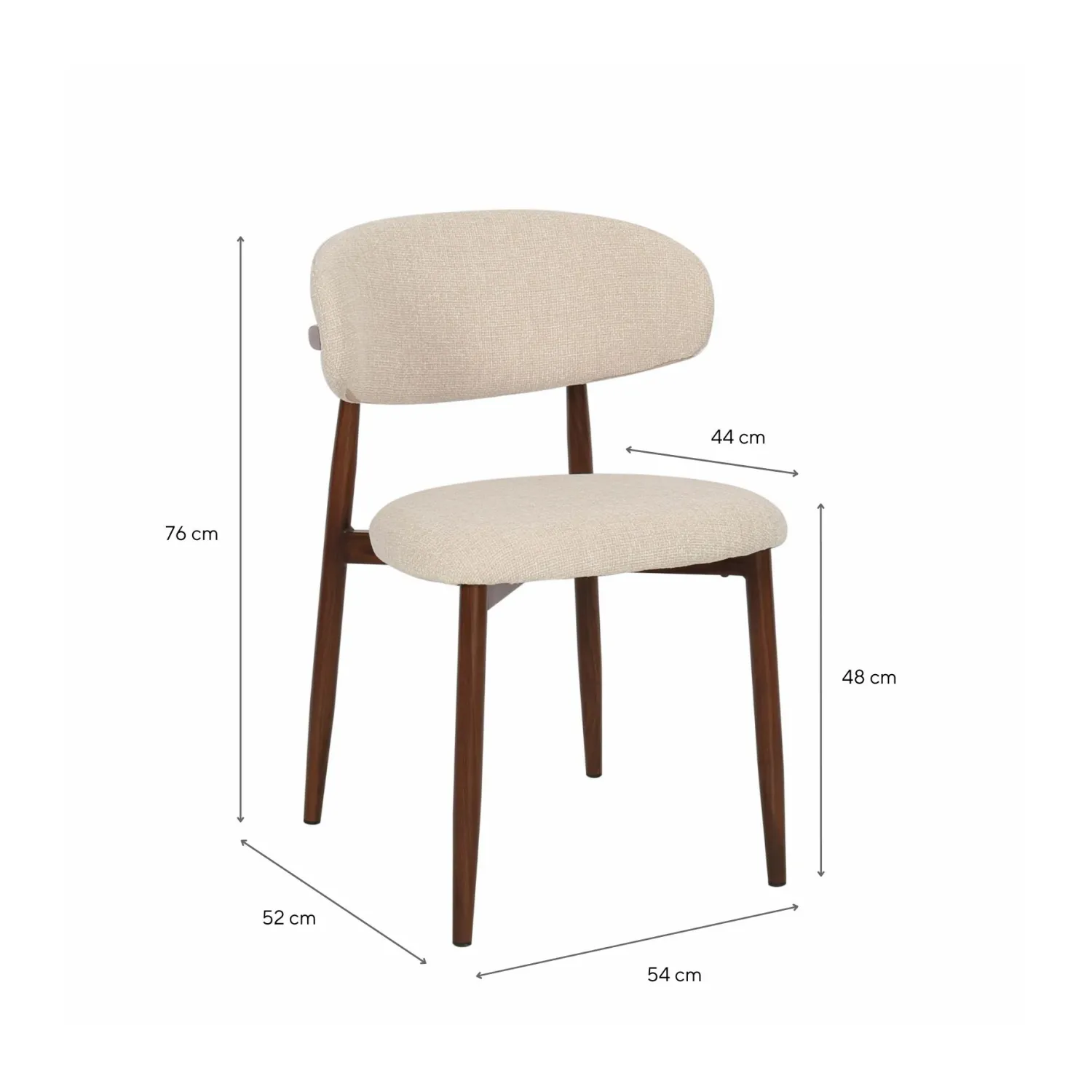 Casa Viva Silla de comedor efecto madera beige Martina 54x52x76cm Clau&Chloe Hot
