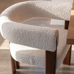 Casa Viva Silla de comedor efecto madera crema Velia 60x70x97cm Clau&Chloe Discount