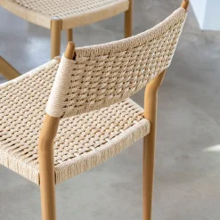 Casa Viva Silla de comedor efecto madera beige Vilma 56x50x82cm Clau&Chloe Discount