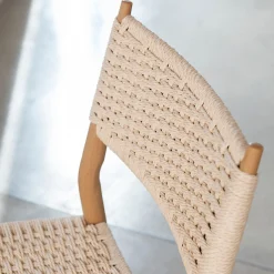 Casa Viva Silla de comedor efecto madera beige Vilma 56x50x82cm Clau&Chloe Discount