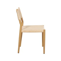 Casa Viva Silla de comedor efecto madera beige Vilma 56x50x82cm Clau&Chloe Discount