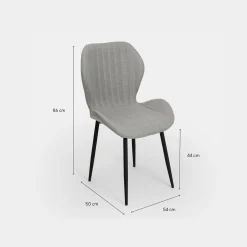 Casa Viva Silla de comedor gris Lydia 54x50x86cm Clau&Chloe Discount