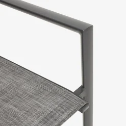 Casa Viva Silla de jardín apilable de aluminio y textilene gris 58x65x91,5cm Discount