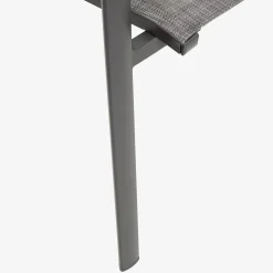 Casa Viva Silla de jardín apilable de aluminio y textilene gris 58x65x91,5cm Discount