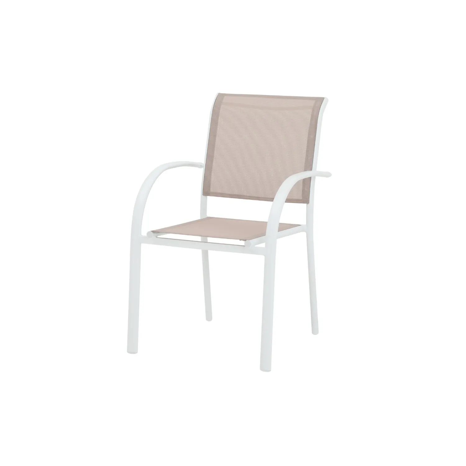 Casa Viva Silla de jardín de aluminio y textilene blanca Tabarca 56x62x88cm New