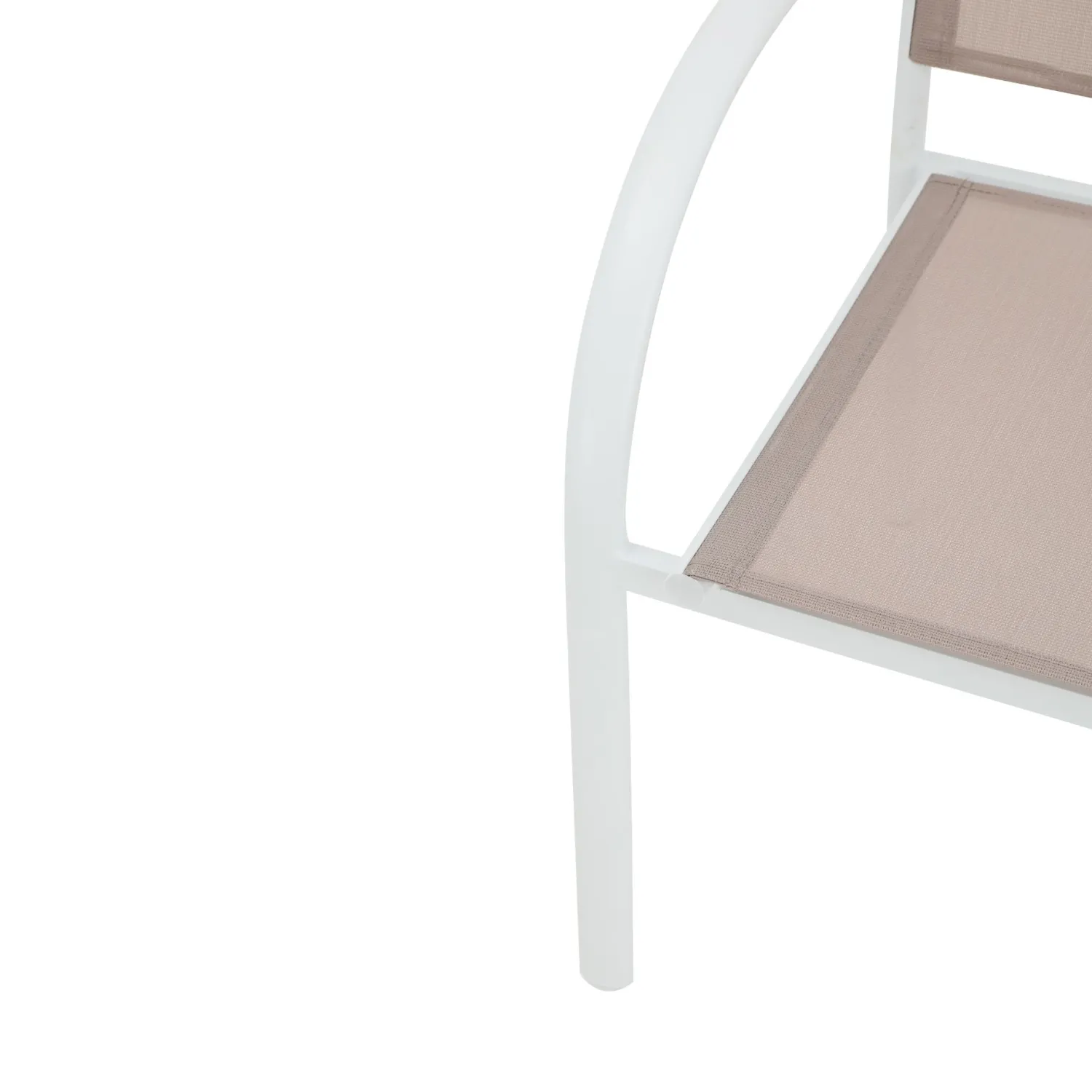 Casa Viva Silla de jardín de aluminio y textilene blanca Tabarca 56x62x88cm New