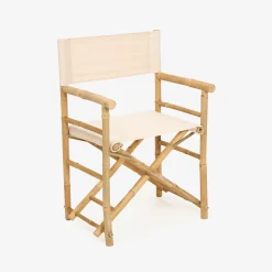 Casa Viva Silla de jardín de director de bambú blanca Chios 58x44x88cm Sale