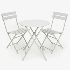 Casa Viva Silla de jardín plegable de metal gris Bistro 40x38x90cm New