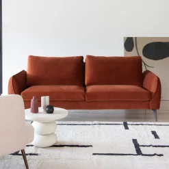 Casa Viva Sofá 3 plazas cobrizo terciopelo Balt 207x90cm Clau&Chloe Best