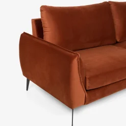 Casa Viva Sofá 3 plazas cobrizo terciopelo Balt 207x90cm Clau&Chloe Best