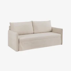 Casa Viva Sofá cama de algodón y lino beige 215x100x97cm Sale