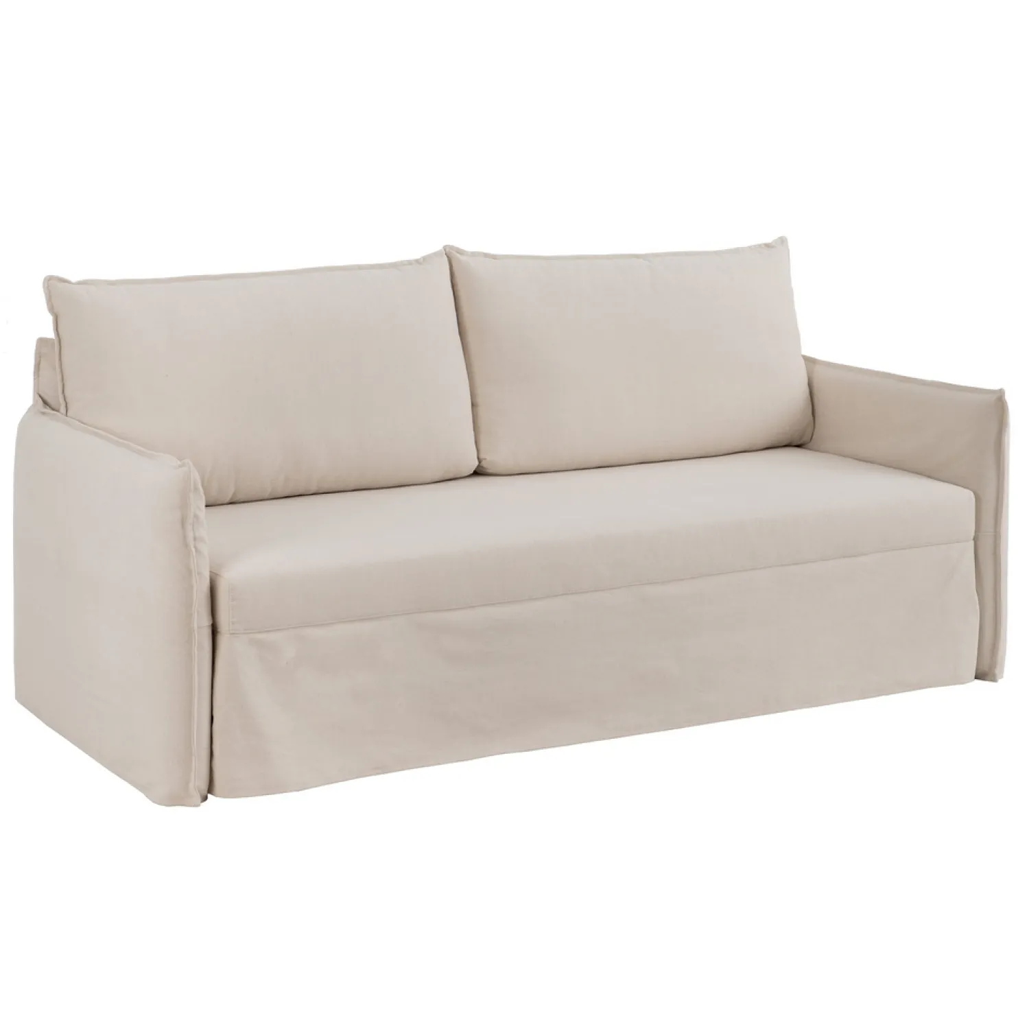 Casa Viva Sofá cama de algodón y lino beige 215x100x97cm Sale