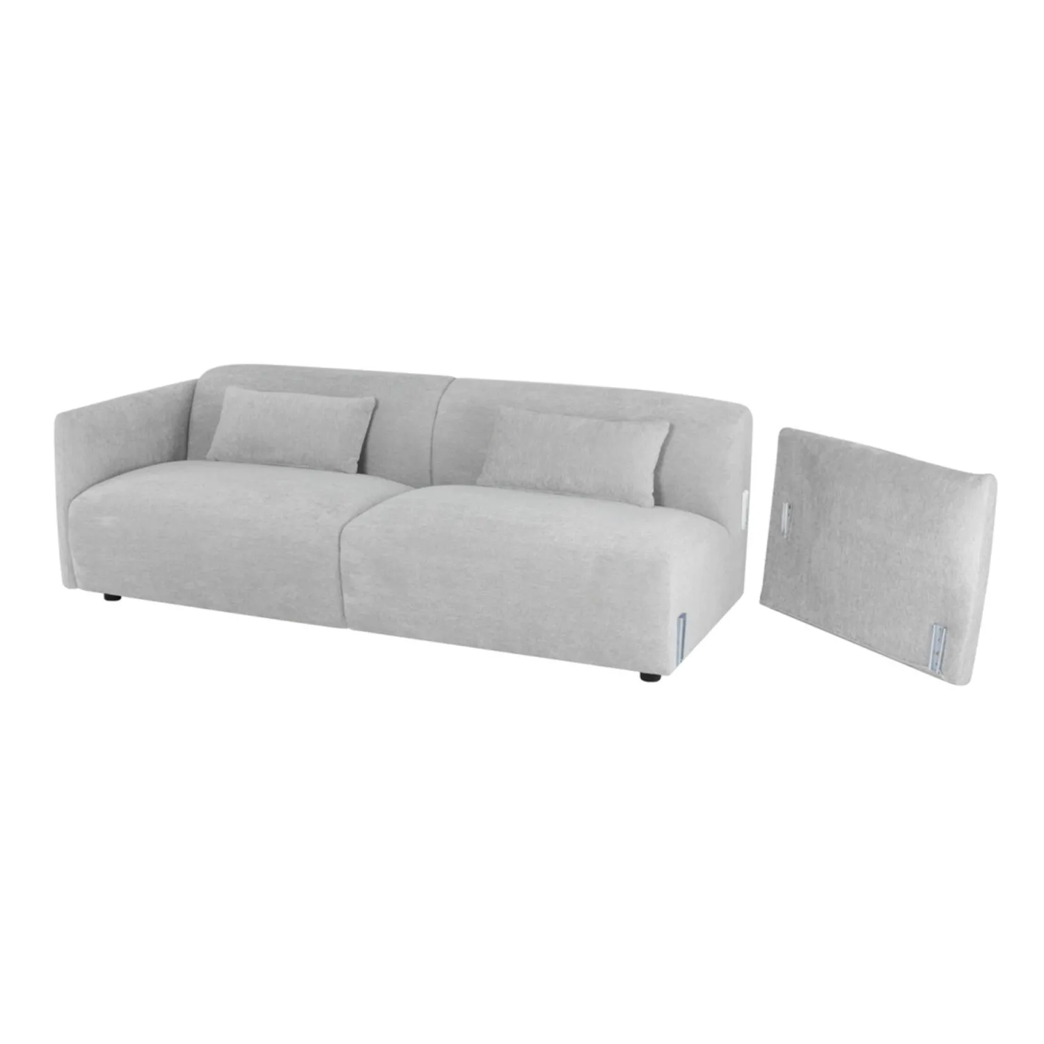 Casa Viva Sofá de 3 plazas de chenilla gris Ezra 216x88x70cm Discount