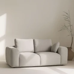 Casa Viva Sofá de 2 plazas de chenilla beige Hank 196x100x87 Clau&Chloe