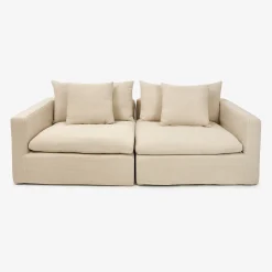 Casa Viva Sofá de 3 plazas de lino beige Aiden 220x110x80 Clau&Chloe Hot