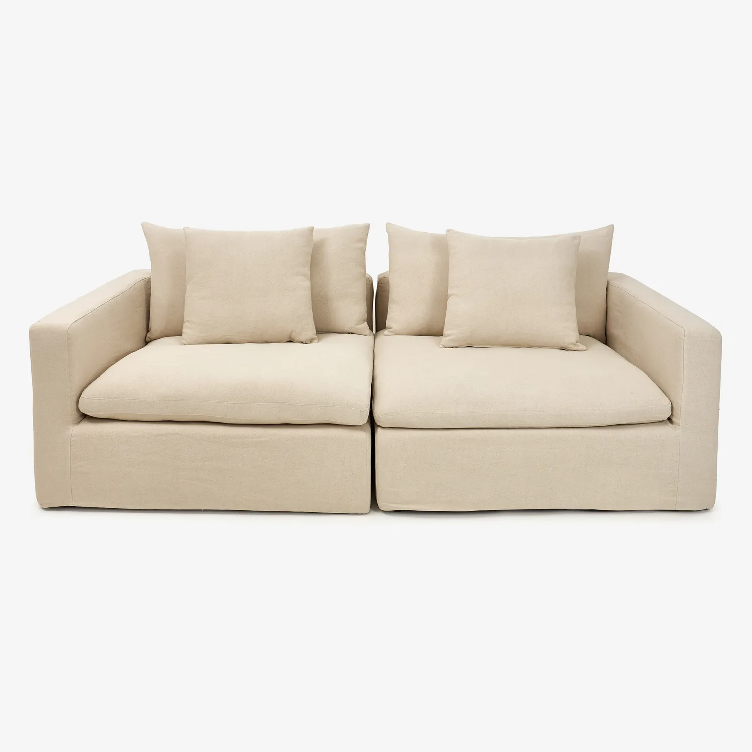 Casa Viva Sofá de 3 plazas de lino beige Aiden 220x110x80 Clau&Chloe Hot