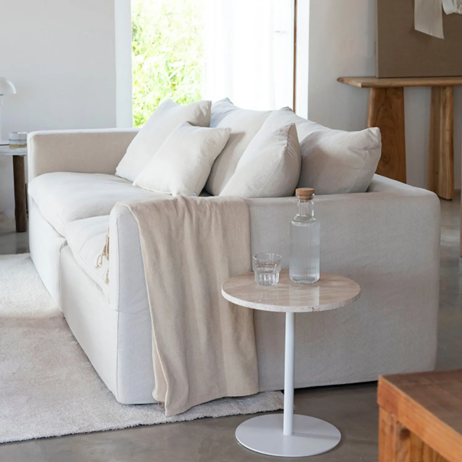 Casa Viva Sofá de 3 plazas de lino beige Aiden 220x110x80 Clau&Chloe Hot