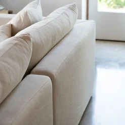 Casa Viva Sofá de 3 plazas de lino beige Aiden 220x110x80 Clau&Chloe Hot