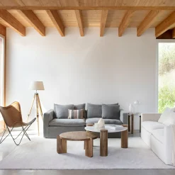 Casa Viva Sofá de 3 plazas de lino gris Aiden 220x110x80cm Clau&Chloe