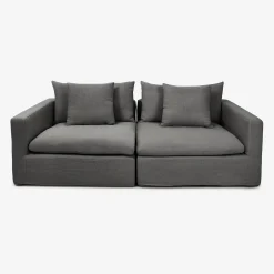 Casa Viva Sofá de 3 plazas de lino gris Aiden 220x110x80cm Clau&Chloe