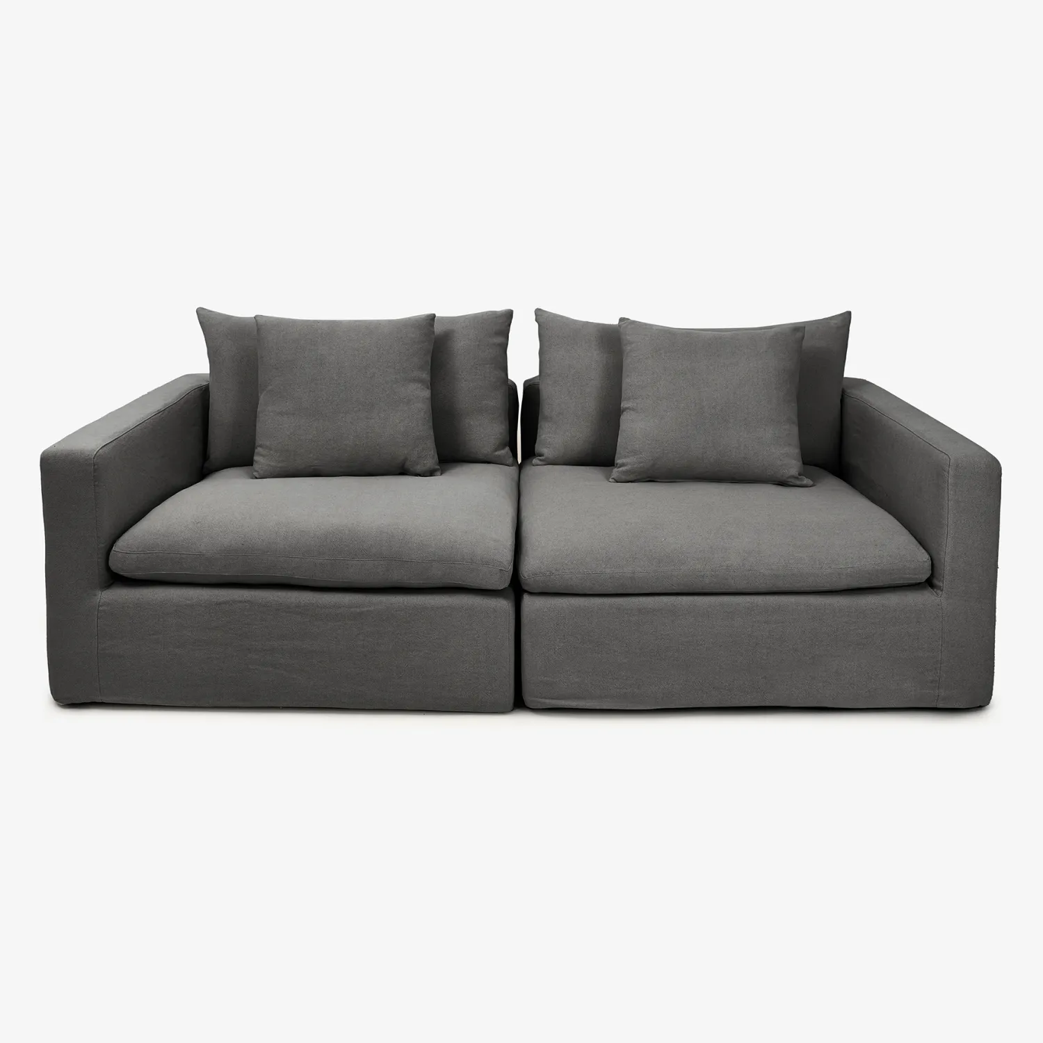 Casa Viva Sofá de 3 plazas de lino gris Aiden 220x110x80cm Clau&Chloe