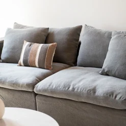 Casa Viva Sofá de 3 plazas de lino gris Aiden 220x110x80cm Clau&Chloe