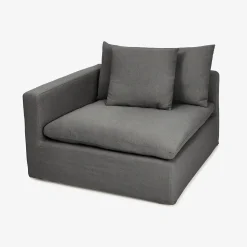 Casa Viva Sofá de 3 plazas de lino gris Aiden 220x110x80cm Clau&Chloe