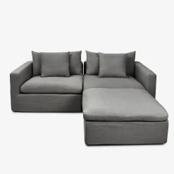 Casa Viva Sofá de 3 plazas de lino gris Aiden 220x110x80cm Clau&Chloe
