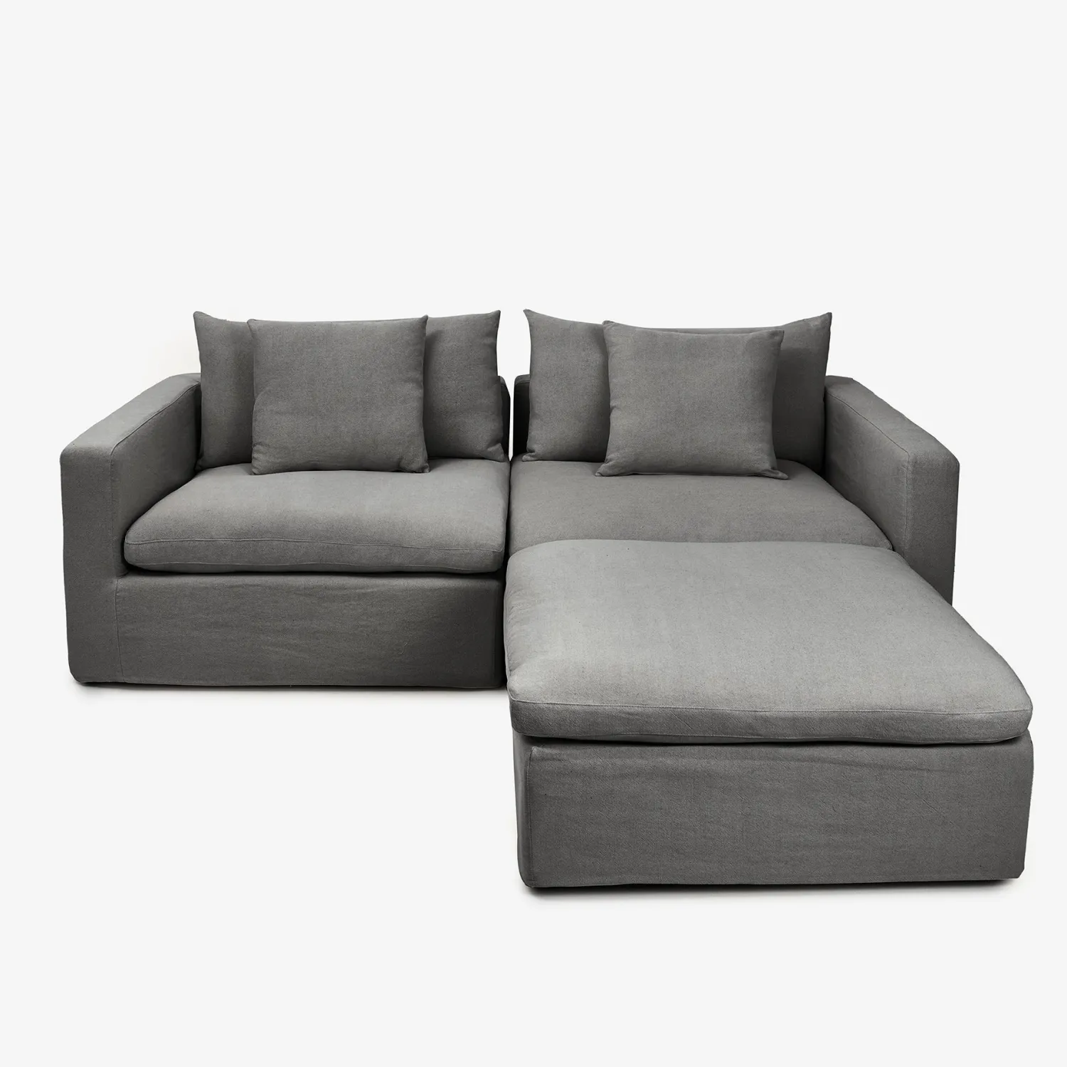 Casa Viva Sofá de 3 plazas de lino gris Aiden 220x110x80cm Clau&Chloe