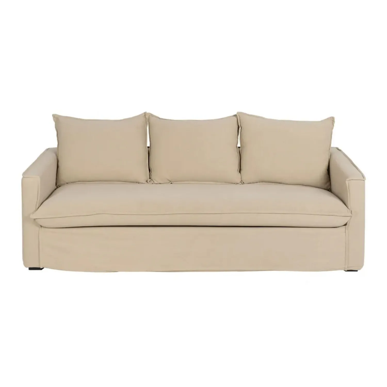 Casa Viva Sofá de 3 plazas de lino y algodón beige Bristol 220x95x90cm Online