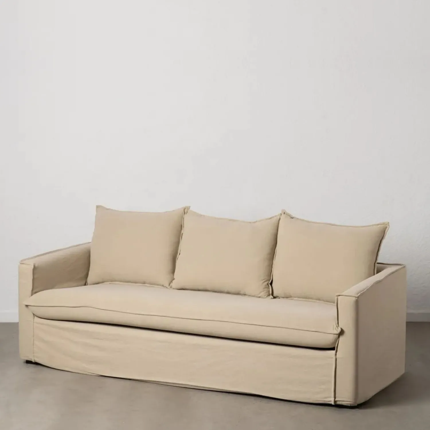 Casa Viva Sofá de 3 plazas de lino y algodón beige Bristol 220x95x90cm Online