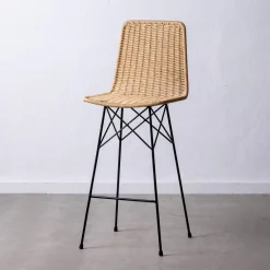 Casa Viva Taburete alto de ratán sintético y metal 45x41x113cm Discount