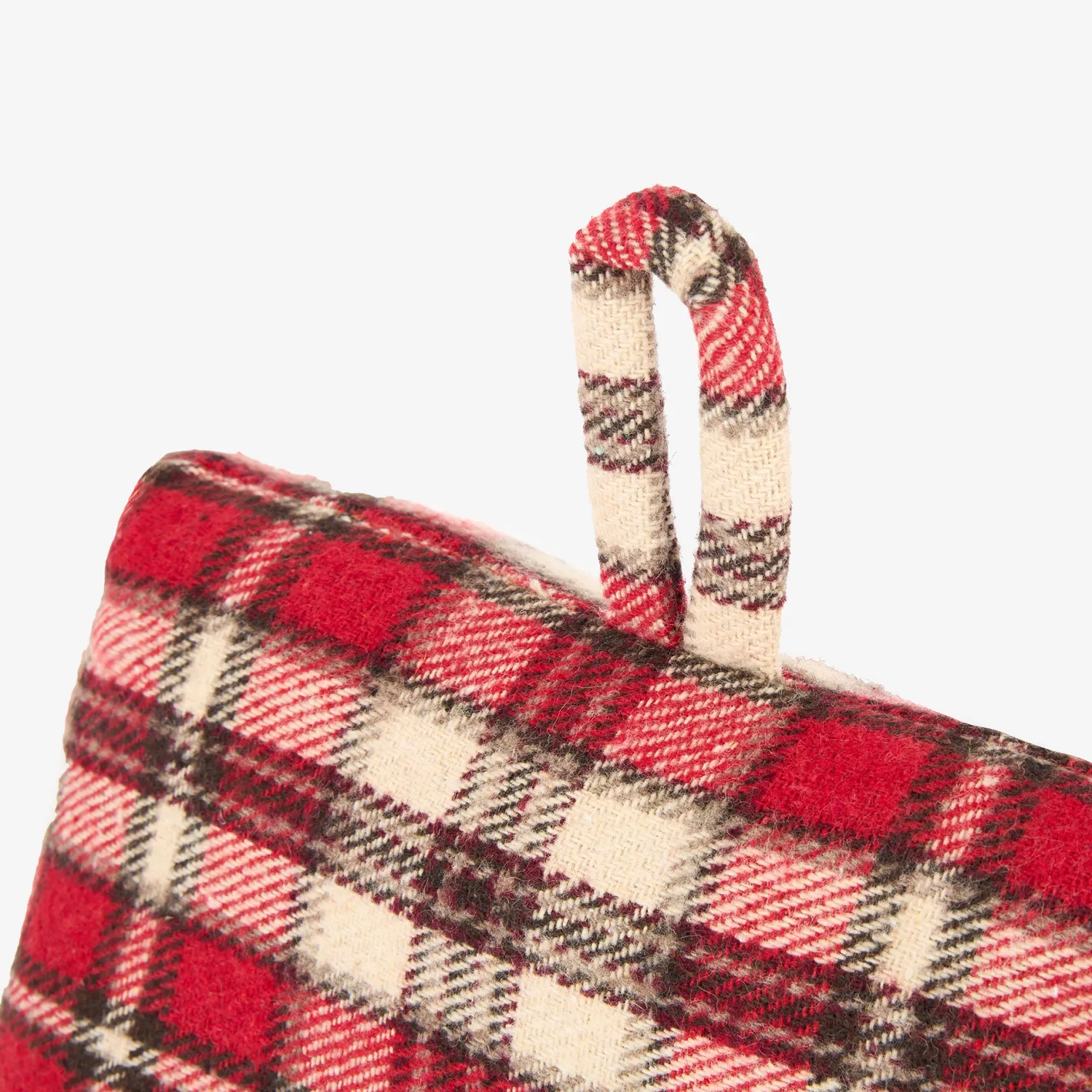 Casa Viva Tope de puerta de algodón cuadros rojos 18x10x17cm