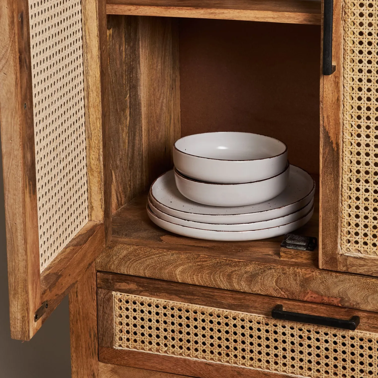 Casa Viva Vajilla de 12 piezas de cerámica beige Iria Clearance