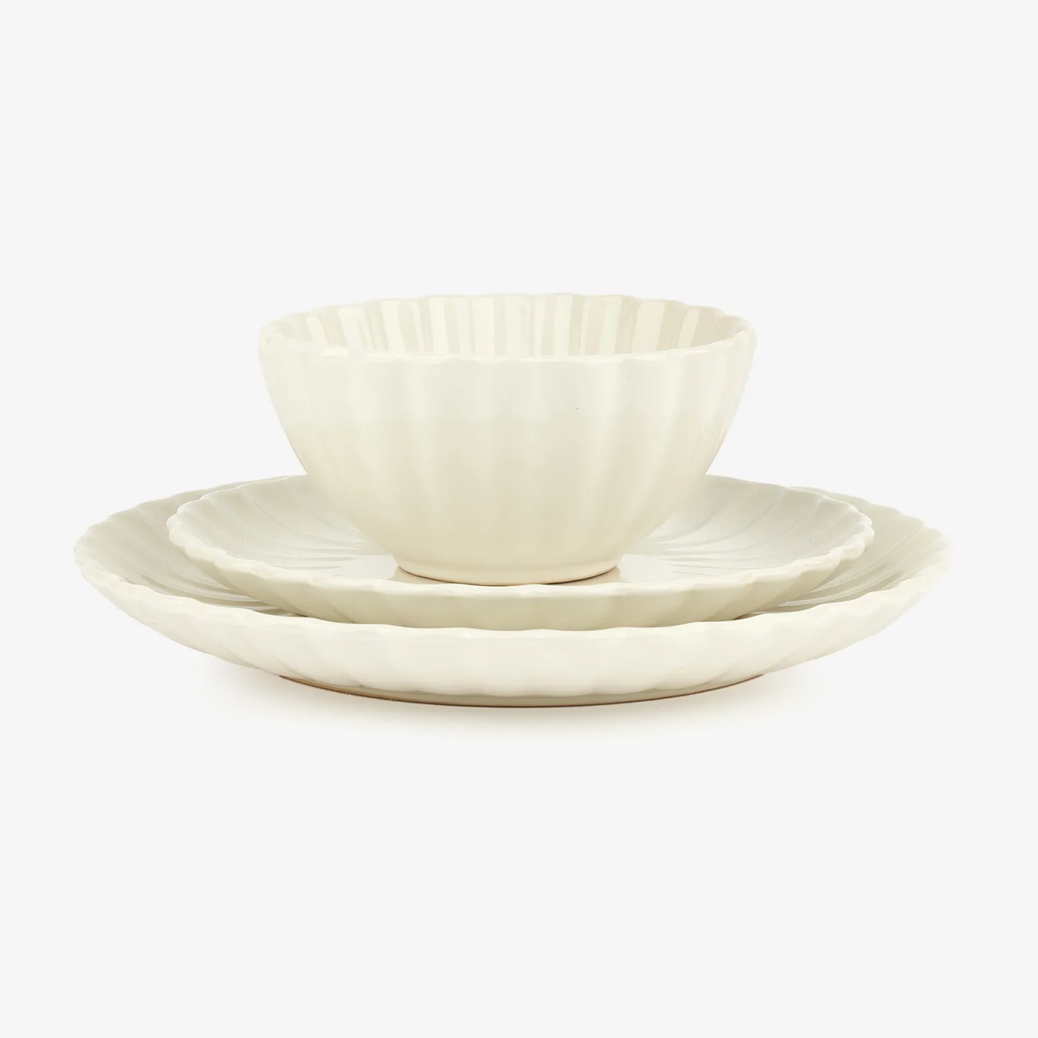 Casa Viva Vajilla de 12 piezas de cerámica marfil Varena New