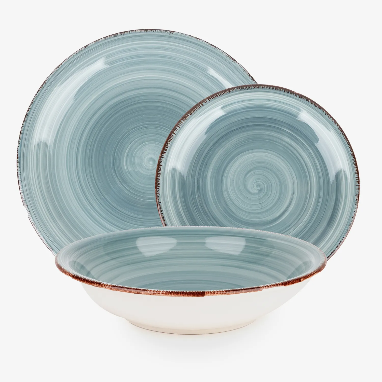 Casa Viva Vajilla de 18 piezas de gres azul claro Vita Best