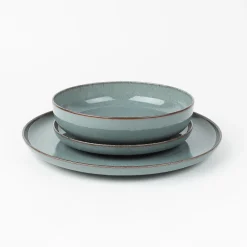 Casa Viva Vajilla de 12 piezas de porcelana azul Olite Hot