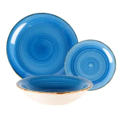 Casa Viva Vajilla de porcelana de 18 piezas de gres azul Vita Sale