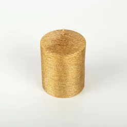 Casa Viva Vela decorativa pilar dorada Ø7x10cm Discount